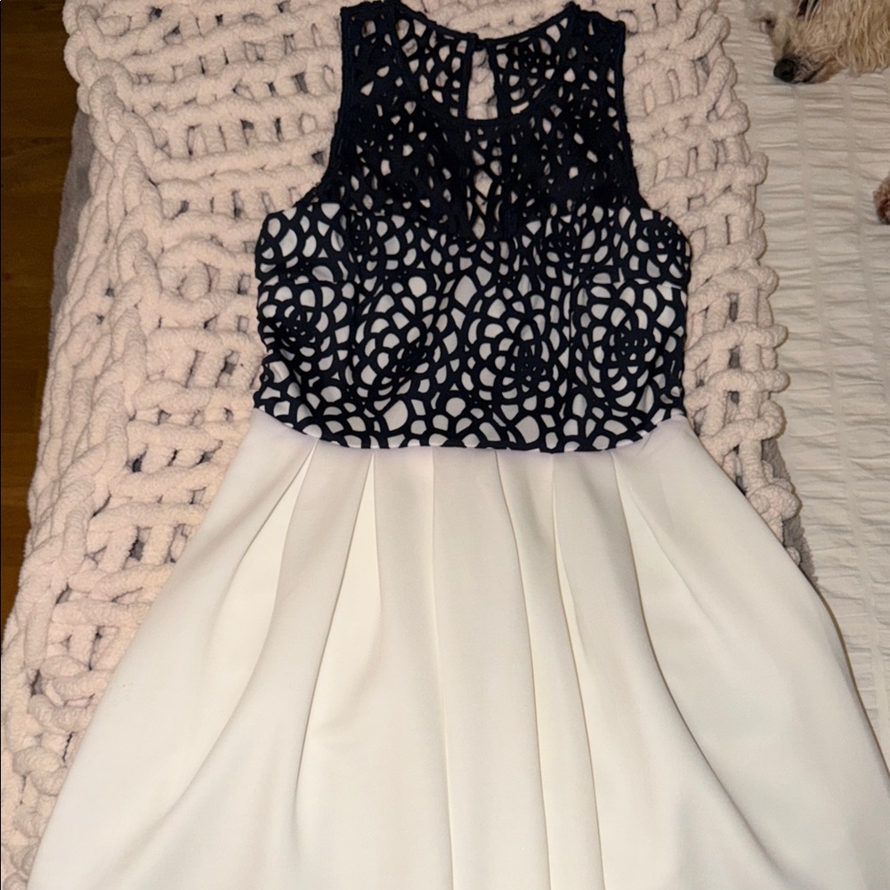 Sequin Hearts Navy and White Formal Kids Dress
